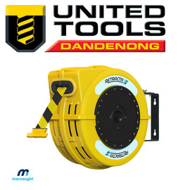 MACNAUGHT RETRACTA BARRIER REEL (YELLOW) - YELLOW/BLACK CAUTION X 25M TAPE P/n C1BYB5025Y