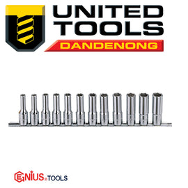 Genius 12 Piece 1/2" Dr. Metric Deep Hand Socket Set P/n GD-412M + $13.50 Postage