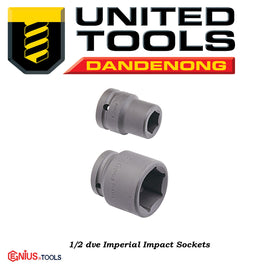 Genius 1/2" Drive Imperial Impact Sockets Cr-Mo Various Sizes