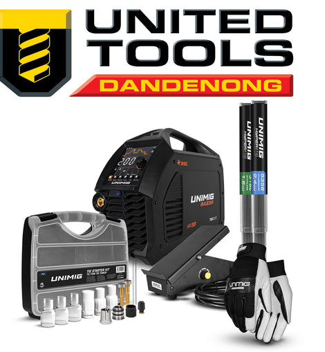 UNIMIG RAZOR TIG 200 AC/DC WELDER BUNDLE PK11094 INC FREE DELIVERY