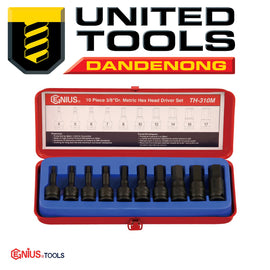 Genius 10 Piece 3/8" Drive Metric InHex Socket Set P/n TH-310M inc Free Delivery