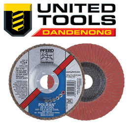 PFERD POLIFAN FLAP DISC PREM ALUM OXIDE TOP SIZE - PFC 125 A 80 SG-COOL x 5 P/n 67758125