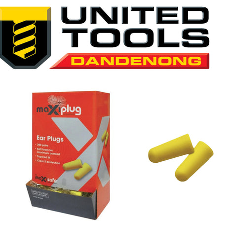 Maxisafe MaxiPlug Uncorded Earplugs Class 5 - Box of 200 pairs P/n HEU645